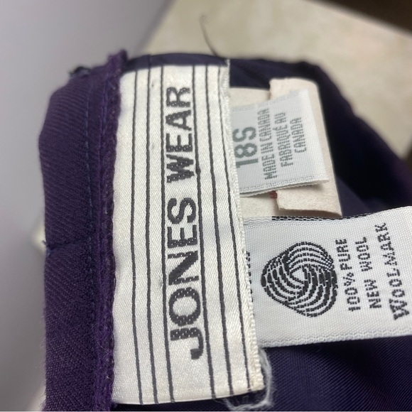 VINTAGE Jones Wear Purple Wool Pencil Skirt Size 18 - Picture 8 of 9